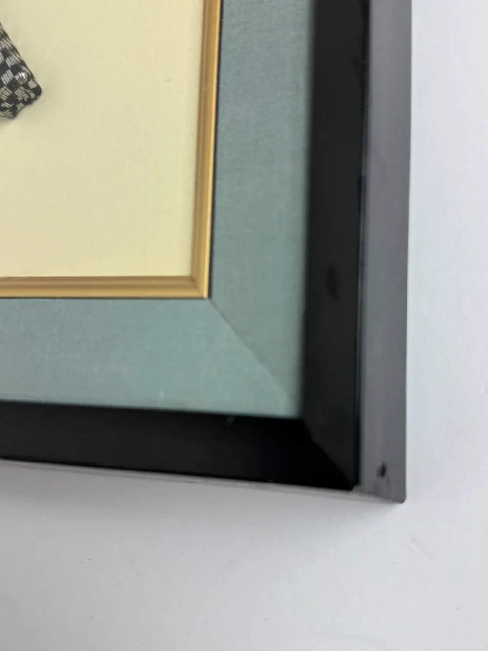 Vintage Japanese Hagoita Kabuki Wall Art Shadow Box Framed Textile Sculpture